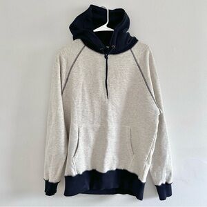 Aime Leon Dore Navy and Heather Gray Two Tone Hoodie